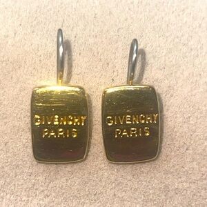 Authentic Givenchy Vintage Gold Plated Ear Cuff Earrings Signed Front & Back.